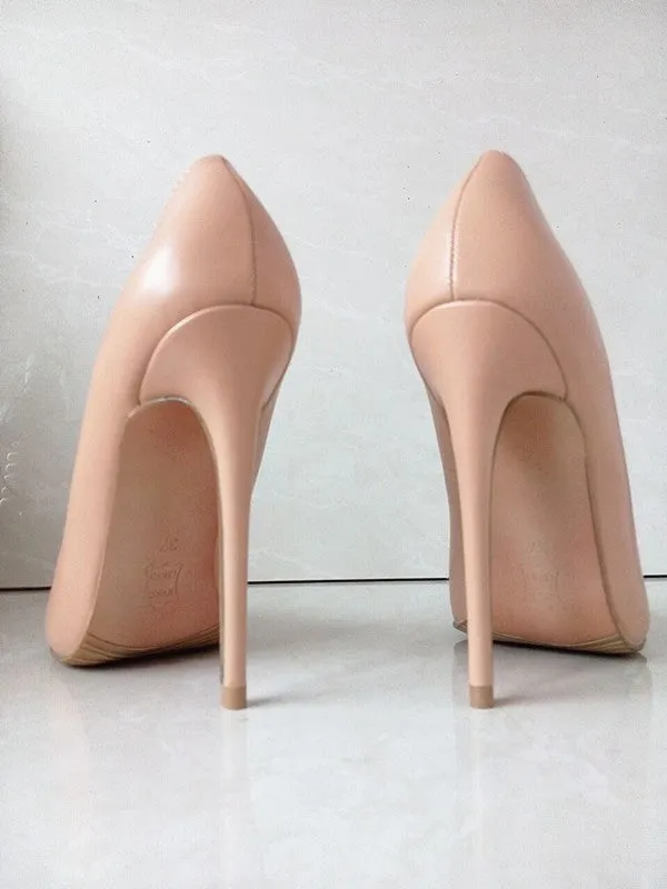 Leather Stilettos High Heels Shoes